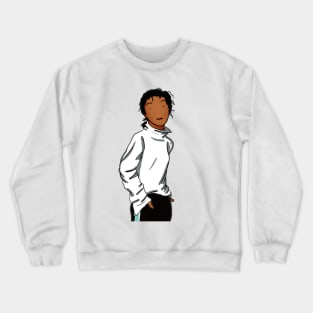 Girl in a white top Crewneck Sweatshirt